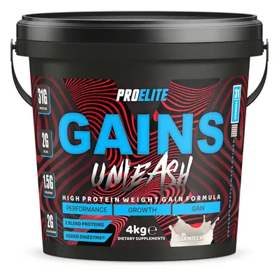 (Vanilla) Gains Weight Gainer 4kg Muscle Mass Protein