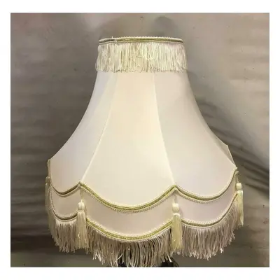 (Ivory / Cream ICEBERG Double Scallop Tassel Lampshade 14" ) 10" 12" 14" 16" 18" 22" ICEBERG Lam