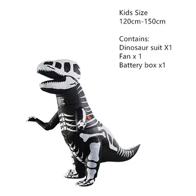 (For Kids) Inflatable Dinosaur Costume T-Rex Skeleton Adults Kids Dino Suit Carnival Cosplay Par