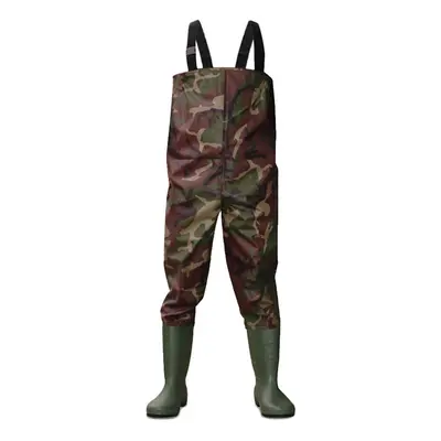 (Foot Size UK9, Camo) Dirt Boot Nylon Chest Waders 100% Waterproof Fly Coarse Fishing Muck Wader