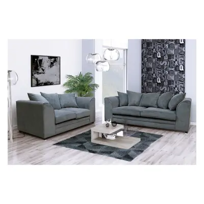 (Grey, & Seater Set) Casper Chenille Fabric Corner Sofa Range