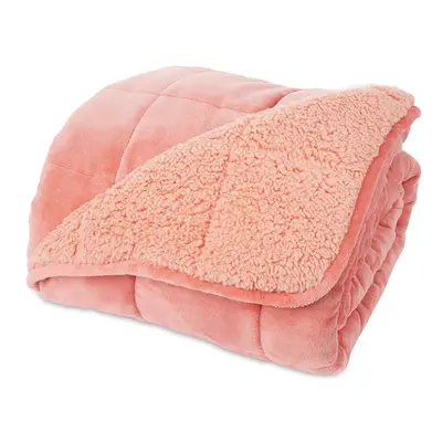 (DOUBLE, PINK) LIVIVO Weighted Blanket - Velvet Soft Warm Fleece