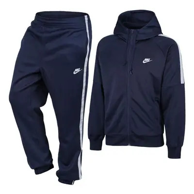 (Navy/Lt Grey, M) Nike Mens Sports Polyester Tribute Tracksuit Set