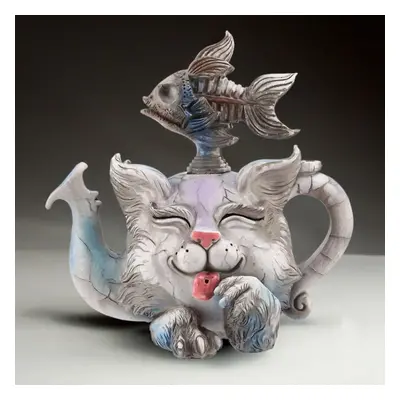 Handmade Art Cat Teapot Devil Cat Creative Home Desktop Decorations B