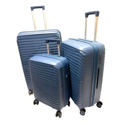 (Navy) Set of Suitcase Luggage Hard Shell PP Cabin Case