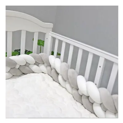 (2.2m-193) Baby Braided Bed Crib Bumper, Breathable Knotted, Braided Plush Nursery Strand Cradle