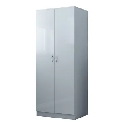 (Grey) High Gloss Door Double Wardrobe