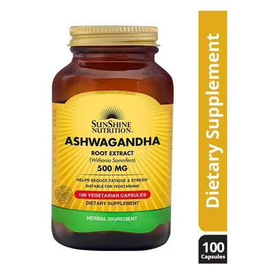 Sunshine Nutrition's Ashwagandha mg Vegetable Capsules 100's