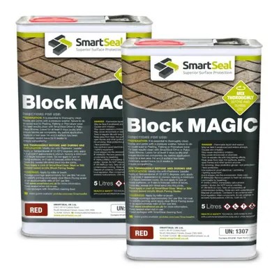 (Red, x Litres) Smartseal - Block Magic - Colouring Block Paving Sealer. Superior to Concrete Pa