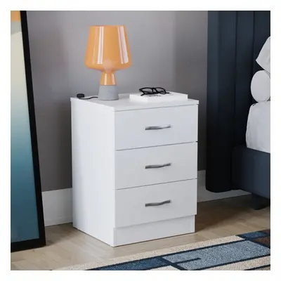 (White) Riano Drawer Bedside Chest Bedside Table Storage