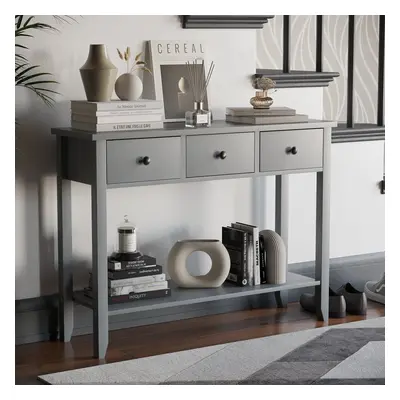 (3 Drawer) Windsor Console Table Bottom Shelf Hallway Storage