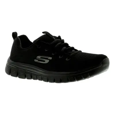 (5 (Adults')) Skechers Graceful Get Connect Womens Ladies Trainers Black/Black