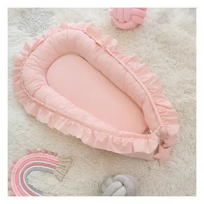 ( Pink) Newborn Baby Pod Nest Ruffle Cocoon Bed Sleep Cushion Sleeping Mat