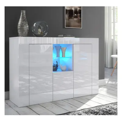 (RGB (multicoloured) LED Lights ) White Cabinet Cupboard Sideboard Gloss & Matt Clifton05 LED Li