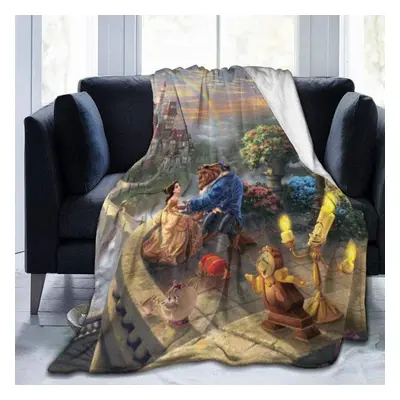 (150CM X 200CM) Beauty and the Beast Blanket Super Soft Adult Warm Oversize with Soft Flannel An