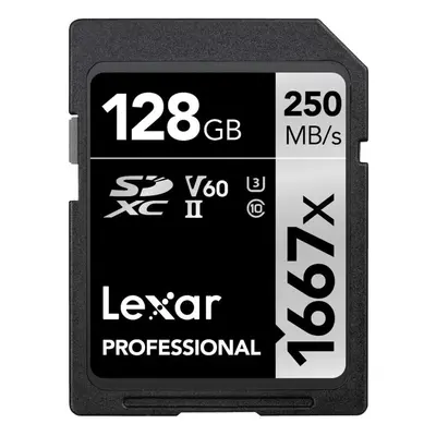 Lexar Professional 1667x 128GB SDXC UHS-II Card, Black