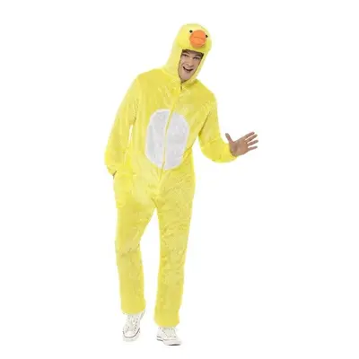 Smiffy's Adult Unisex Duck Costume, Jumpsuit With Hood, Party Animals, Serious - fancy dress cos