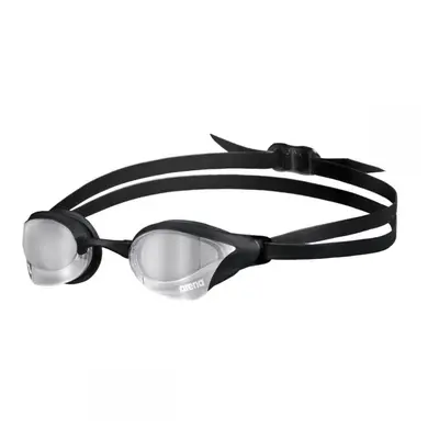 (Silver/Black) Arena Cobra Core Swipe Mirror Swimming Goggles