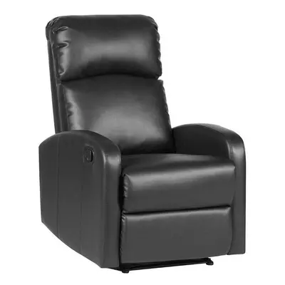 (Faux Leather, Black) EVRE Recliner Arm Chair with Adjustable Leg Rest