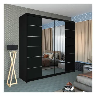 (Black, 203) Dubna Double Mirror Sliding Door Wardrobe