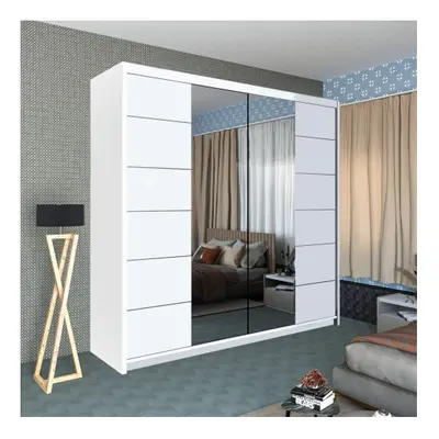 (White, 150) Dubna Double Mirror Sliding Door Wardrobe