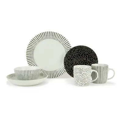 20pc Betsy Black & White Dinner Set