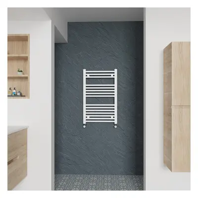 (Straight, 800x500mm) Warmehaus Heated Towel Rail White Bathroom Ladder Style Radiator Central H