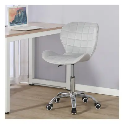 (Grey Velvet) Charles Jacobs Adjustable Swivel Chair | Office Chair With Chrome Wheels