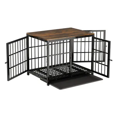 (Black 30inch(78.4*56.4*65Hcm)) Furniture Style Wooden Dog Crate End Table