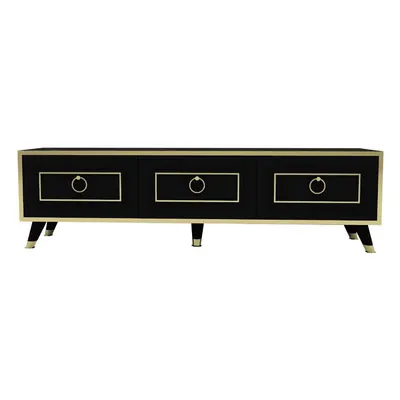 (Black Marble Effect - Gold) Romens cm Wide TV Stand