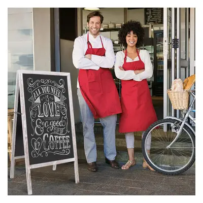 (Grey) Double Sided Wooden A-Frame Stand Up Blackboard