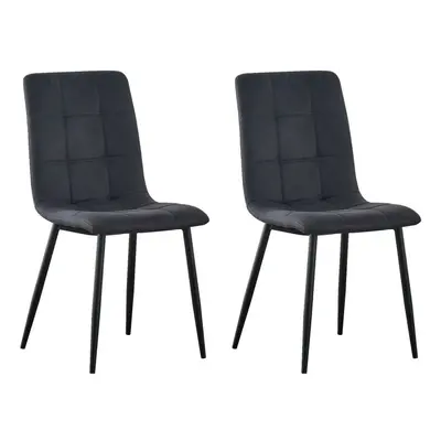 (Black, 2) MCC Faux Matte Suede Leather Dining Chairs