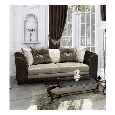 (Brown-mink, seater) Leo Crushed Velvet & Seater Sofa Set