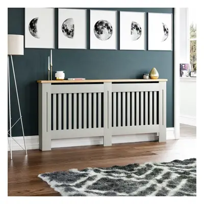 (Extra Large) Arlington Radiator Cover Heating Cabinet Grey Oak