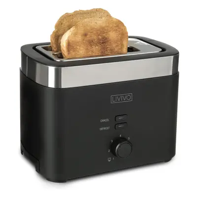 (BLACK ) LIVIVO Slice Toaster Browning/Crumb Tray/900W