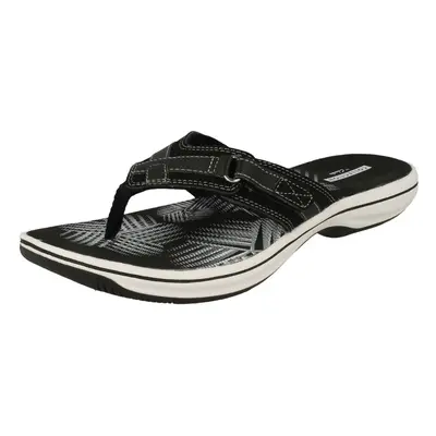 (UK 3, Black) Ladies Clarks Toe Post Sandals Brinkley Sea - D Fit