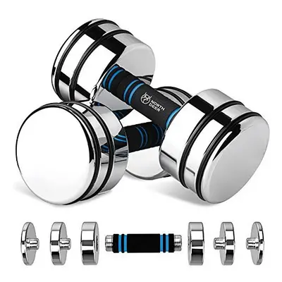 Northdeer Dumbbells Set Adjustable 5kg Pair (2.5kg/3.5kg/4kg/5kg) Ultracompact Chrome Dumbbell S