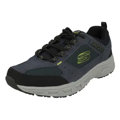 (UK 10, Navy/Lime (Blue)) Men's Skechers Lace Up Trainer Oak Canyon