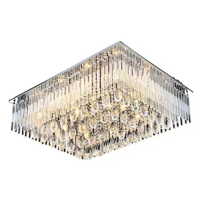 (70x50x35cm 27W) Genuine K9 Crystal Flush Ceiling Light Chandelier Colours Dimmable+Remote CTRL+