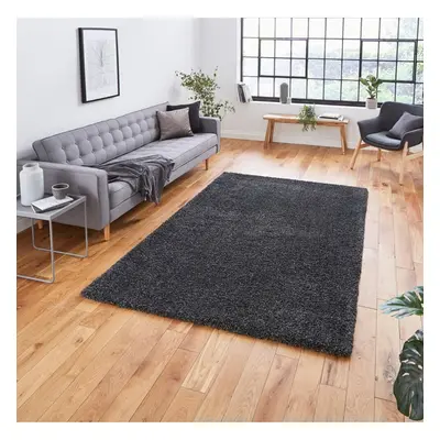 (160x220cm) Sierra Shaggy Rugs in Dark Grey High Dense Soft Polypropylene Mats