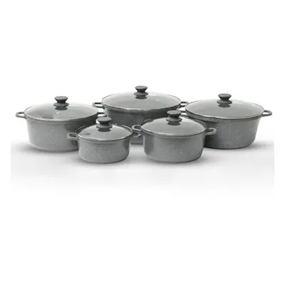 (Grey) Royalford 5Pcs Diecast Aluminium Casserole Set