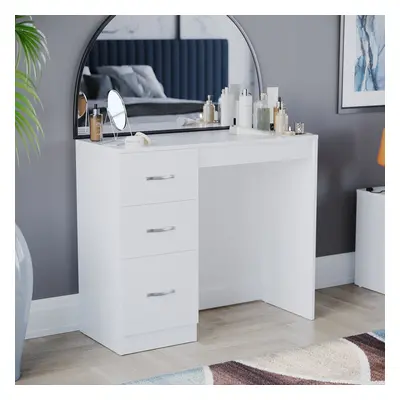 (White) Riano Drawer Dressing Table Makeup Computer Desk