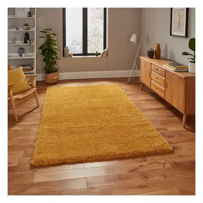 (200x290cm) Sierra Shaggy Rugs in Yellow Dense Soft Polypropylene Mats