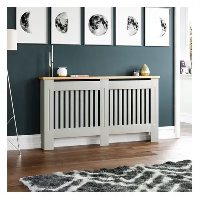 (Large) Arlington Radiator Cover Heating Cabinet Grey Oak