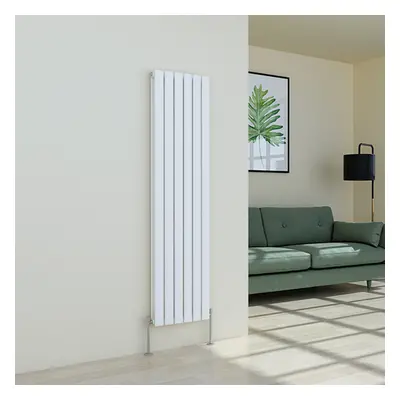 (1600 x 410mm Double, White) Flat Panel Designer Radiator