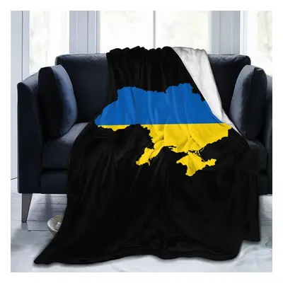 (200CM X 150CM) Ukraine Terrain Map Blanket Printed Flannel Throw Blanket Anti-Pilling BlanketBe