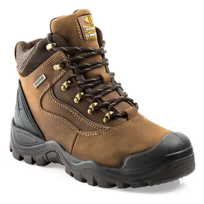 (10) Buckler BSH002BR Waterproof Anti-Scuff Safety Work Boots Brown (Sizes 6-13)