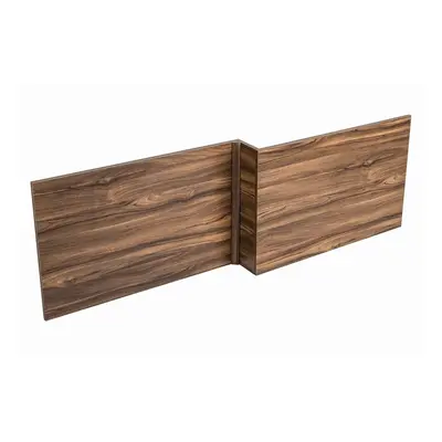 (1700mm Shape Front Panel) Aquariss Walnut Effect Wood Bath Panel