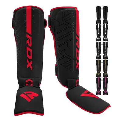 (Red, Large) RDX Shin Guards for Kickboxing, Muay Thai