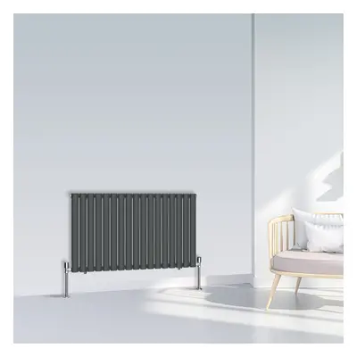 (600x1003mm Single, Anthracite) NRG Oval Column Designer Radiator Horizontal Vertical Central He